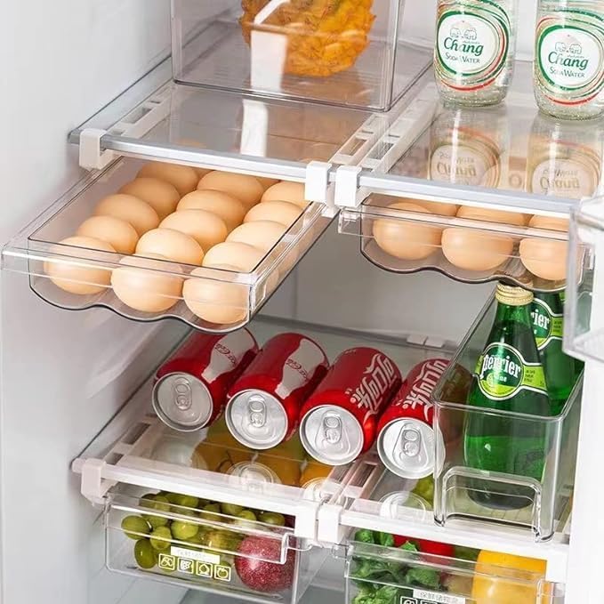 Contenedor de almacenamiento de huevos para refrigerador, capacidad de cajón de 18 huevos, plástico duradero sin BPA, organizador de huevos,