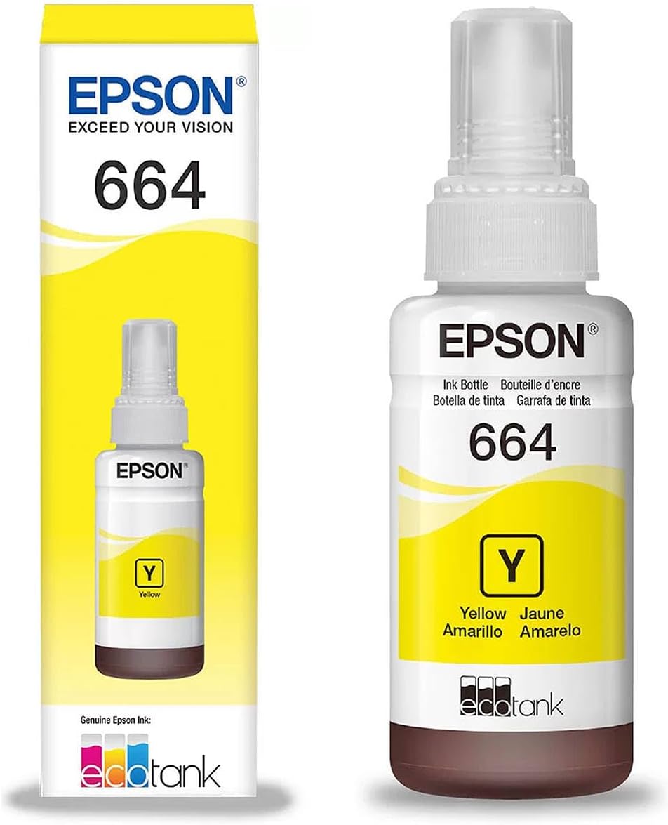 Kit de Garrafas de Tinta Original Epson EcoTank T664 - Magenta, Amarelo, Ciano, Preto Kit de Garrafas de Tinta Original Epson EcoTank T664 - Magenta, Amarelo, Ciano, Preto