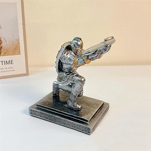 Miniatura 8 de Knight - Soporte para bolígrafo con escudo de soldado caballero, organizador de escritorio, soporte para lápices (hierro)