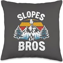 Slopes and Bros Whistler Ski Town Bachelor Party Throw Pillow