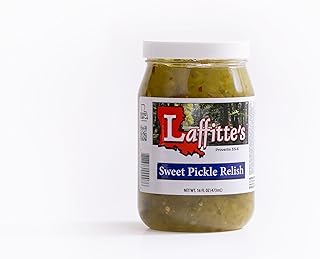 Laffitte's Cajun Sweet Pickle Relish – 16 oz, Sweet & Slightly Spicy Southern Style Relish, Premium Burger & Hot Dog Topping – Cajun Condiment for Sandwiches, BBQ & Cookouts