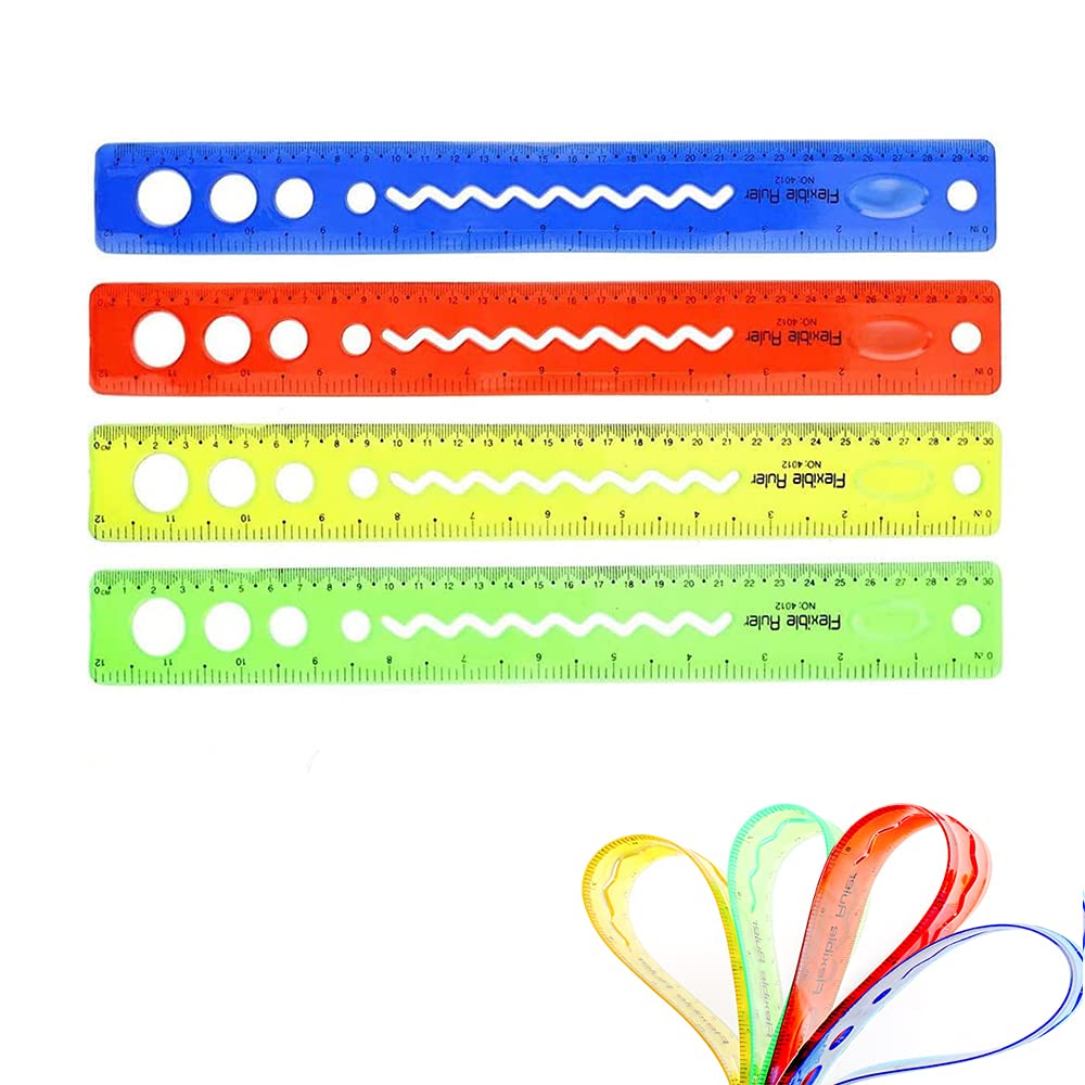 30cm/12inch Shatter Resistant Rulers,Bendable Flexible Unbreakable