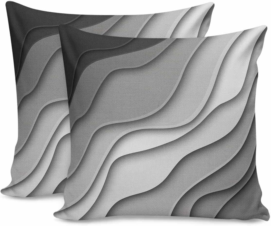 DuoPhi Pillow Covers Set of 2 Grey Modern Geometric Throw
