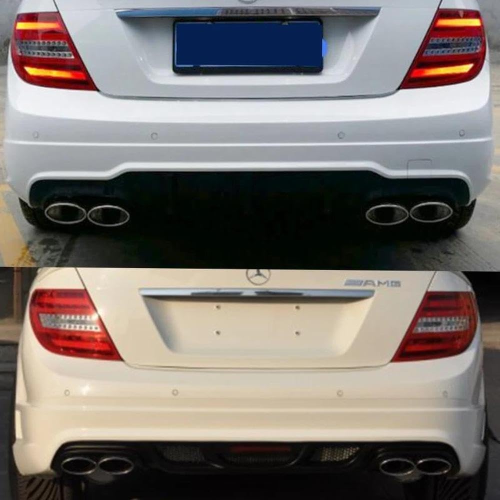 Spare Parts For Benz C-Class W204 E-Class W212 S-Class W220 Muffler Exhaust Pipe Welded Exhaust Tip Exhaust(Silver H)