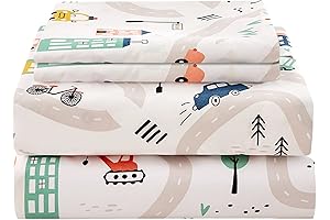 JSD Car Kids Printed Sheet Set: Soft Microfiber Twin Size Bedding for Children