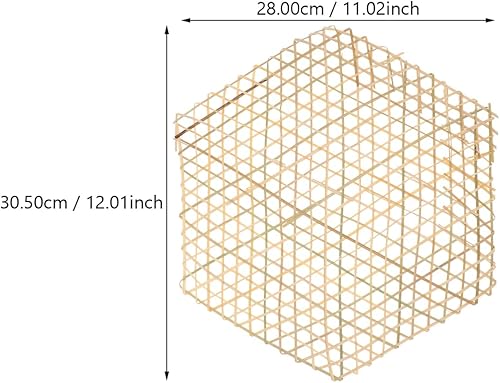 Miniatura 7 de BESPORTBLE 10 piezas de decoración de pared de mimbre 3D, panel hexagonal de mimbre, decoración de pared, arte geométrico, escultura de pared, arte