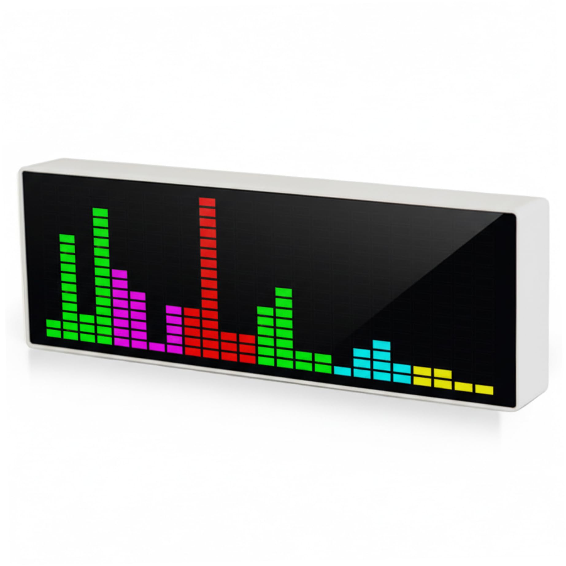 Licsaliwe Spectrum Analyzer - LED Audio & Desk Clock RGB Music Spectrum Analyzer Display, Voice Control Dynamic Desktop Decor for Home Room