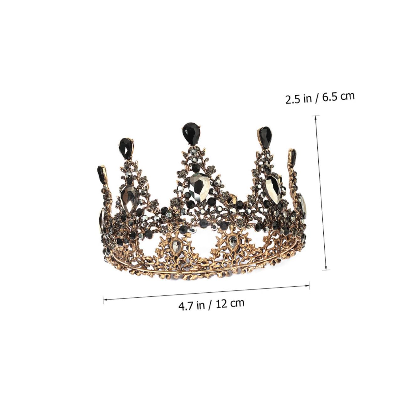 Retro Strass Tiara Kopfschmuck aus Legierung in Gold für Frauen | Brautkrone für Verlobung und Fototermin, Leicht Aufzusetzen und Abzunehmen, Fein Dekoriert