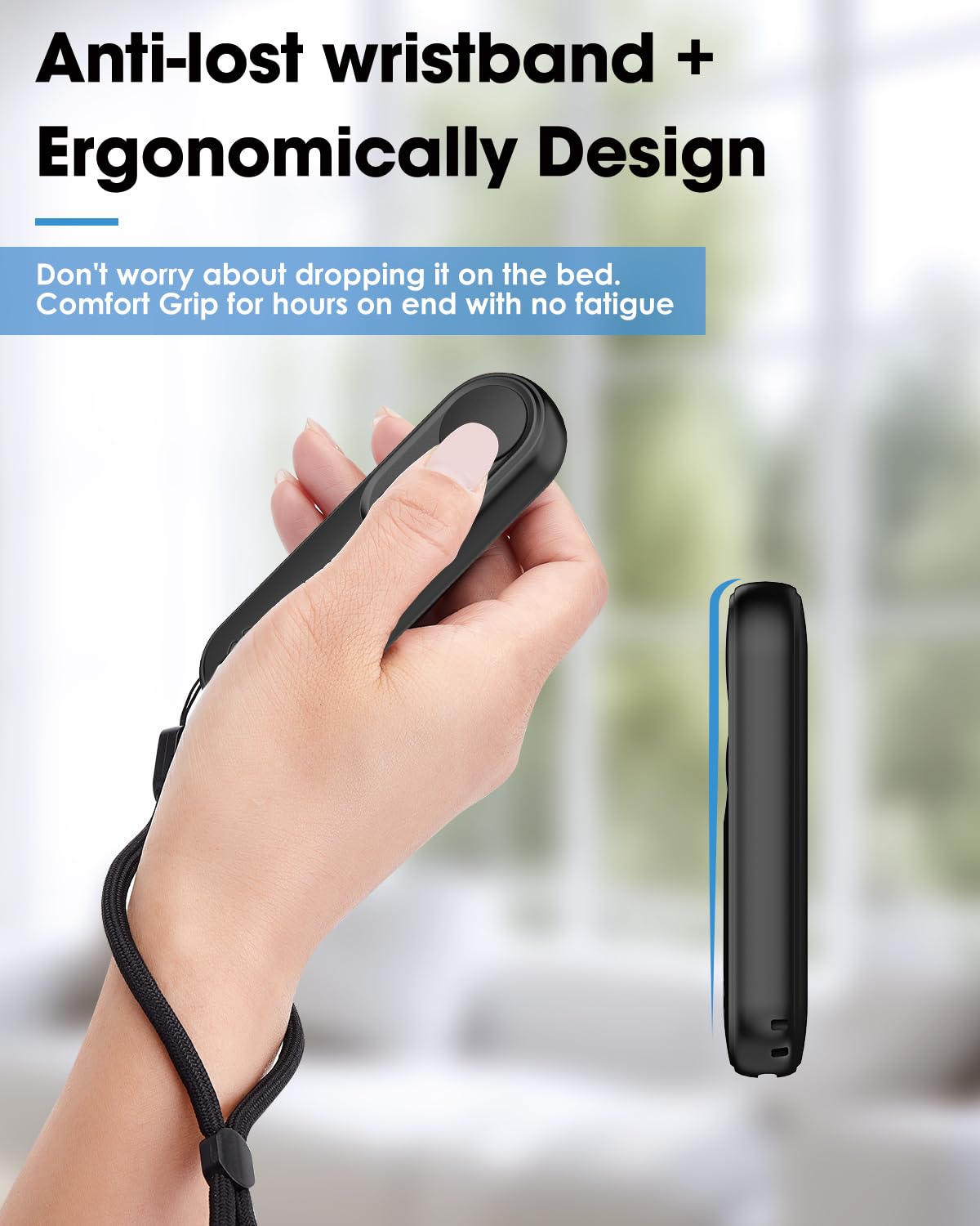 RF Remote Control Page Turner for Kindle Paperwhite Scribe Accessories, Page Turner Clicker for iPad Tablets Reading Novels Taking, Phone Camera Video Record Triggers Remote, Black — view 6