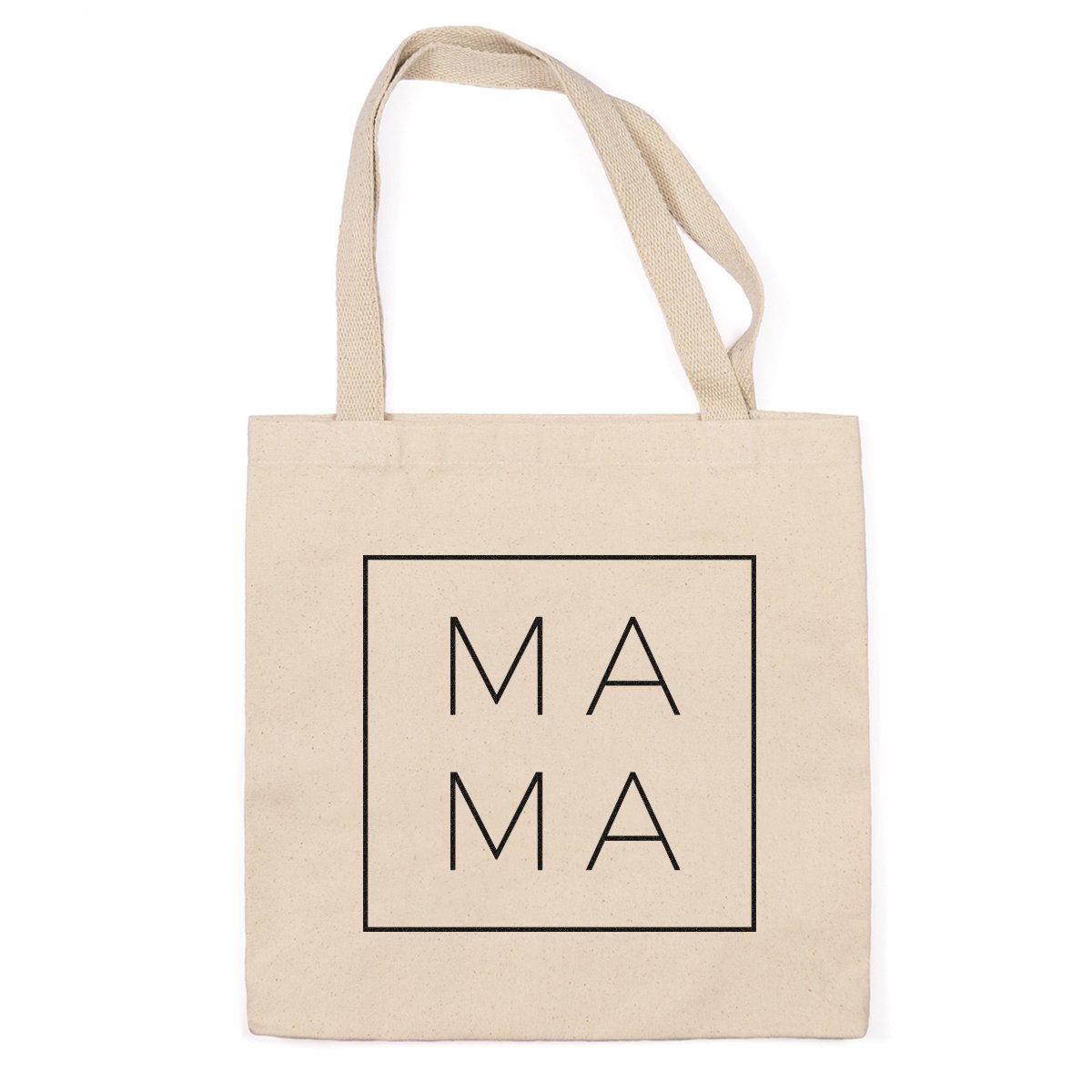 Nowoczesna Mama Square wytrzymała 100% bawełna płótno tote zakupy wielokrotnego użytku torba na zakupy 14,75 x 14,75 x 5