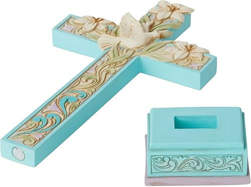 Miniatura 4 de Enesco Jim Shore Heartwood Creek - Figura de cruz con lirios de Pascua y paloma, 7.83 pulgadas, multicolor
