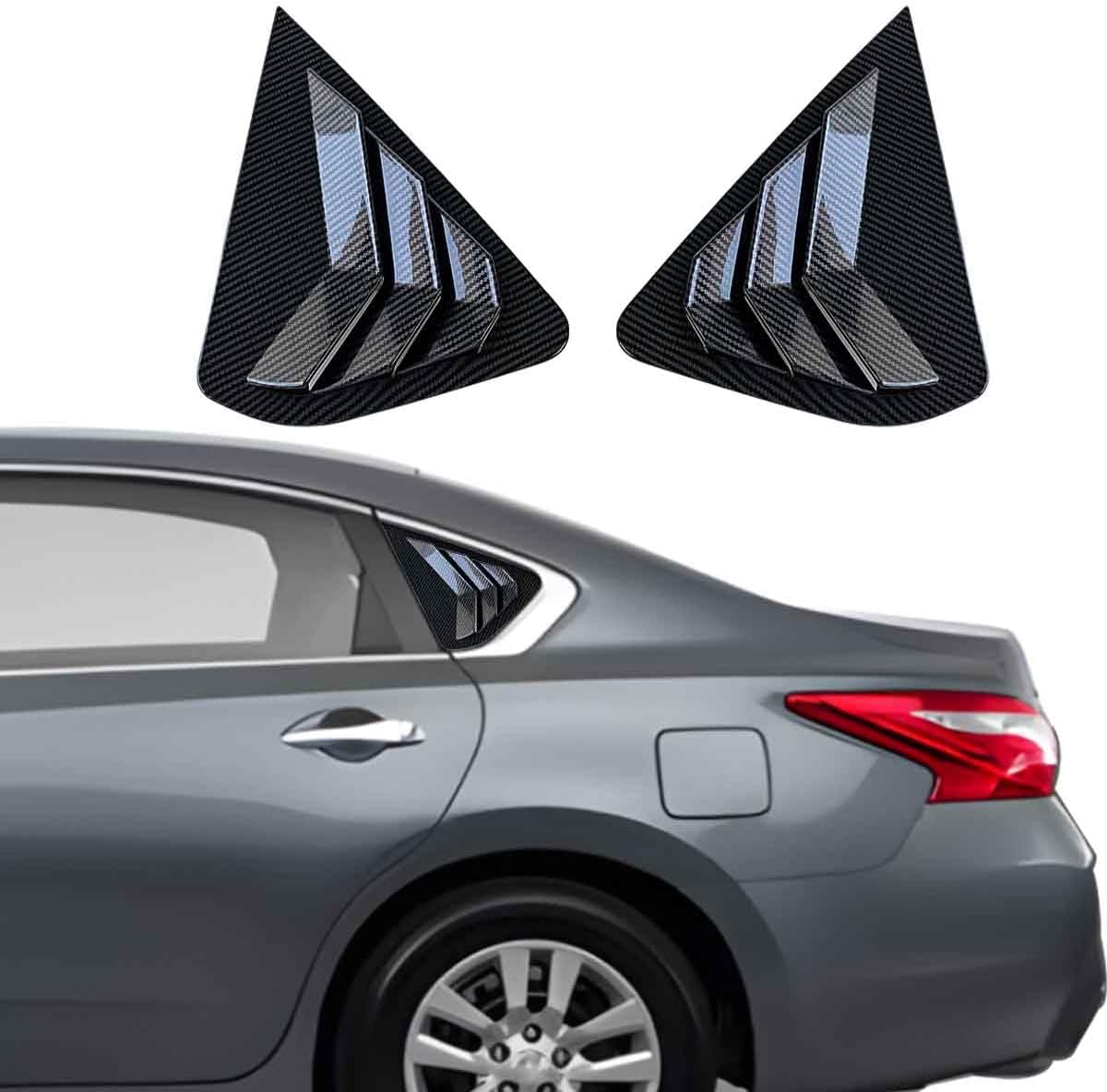for Nissan Altima 2013 2014 2015 2016 2017 2018 Window Louvers Front Side Window Louvers Air Vent Scoop Shades Cover Blinds Trim Exterior Accessories 4PCS(Carbon Fiber)