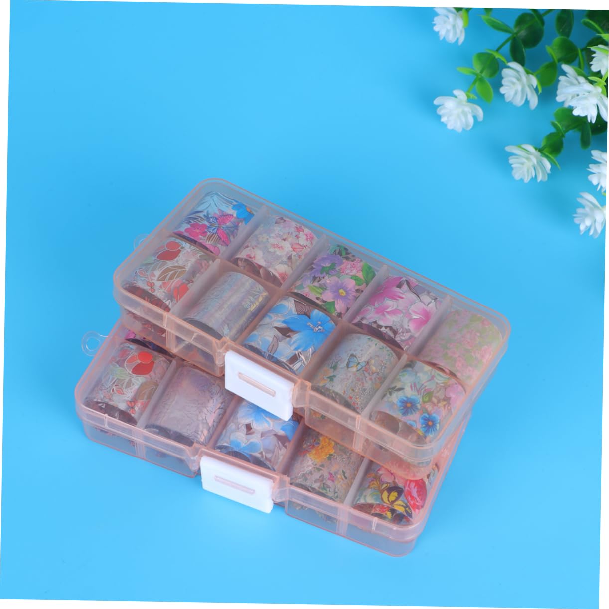 Healvian 60rollos Pegatinas De Foil Para Uñas De Diseños De Flores Decoración De Uñas Para Manicura Accesorios Para Mujeres Fácil Aplicación y Retiro
