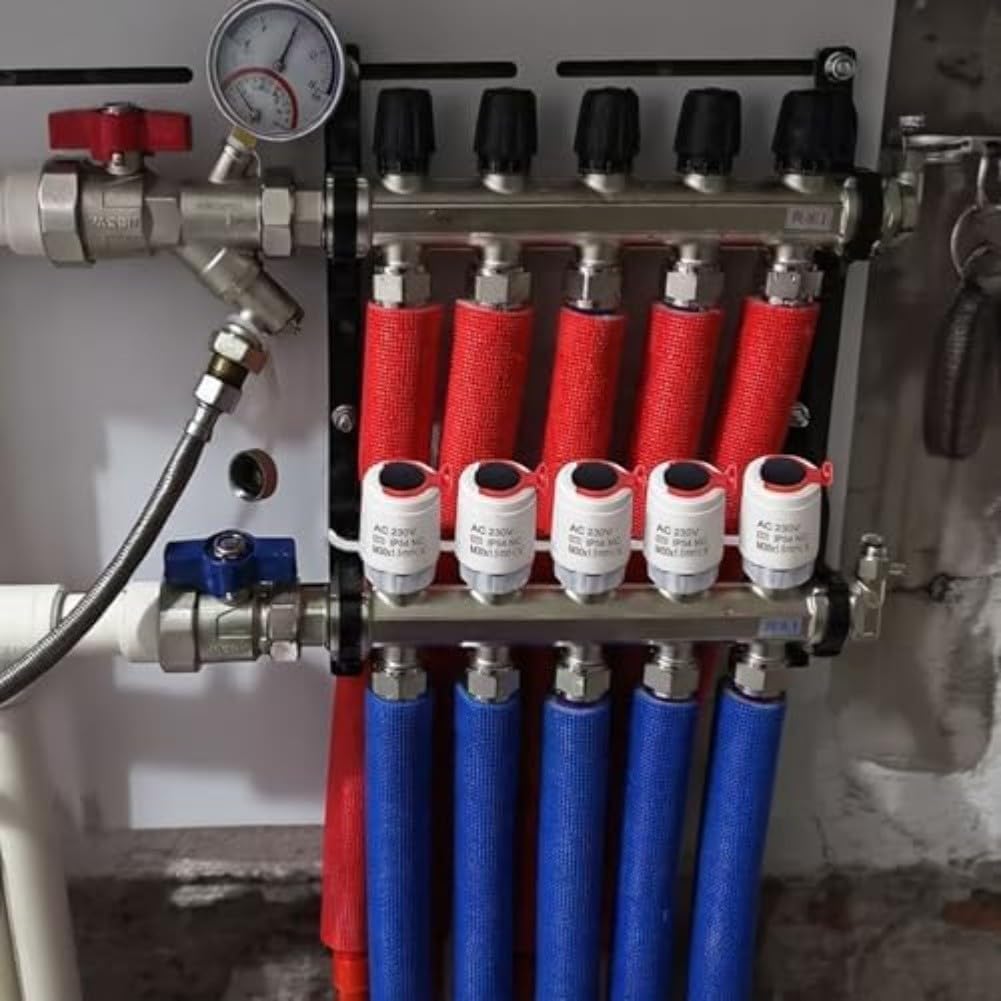 Actuador eléctrico normalmente cerrado para calefacción por suelo radiante 230V M30x1.5 Válvula motorizada inteligente VA80 Cierre automático en alimentación Fácil de instalar para caja de