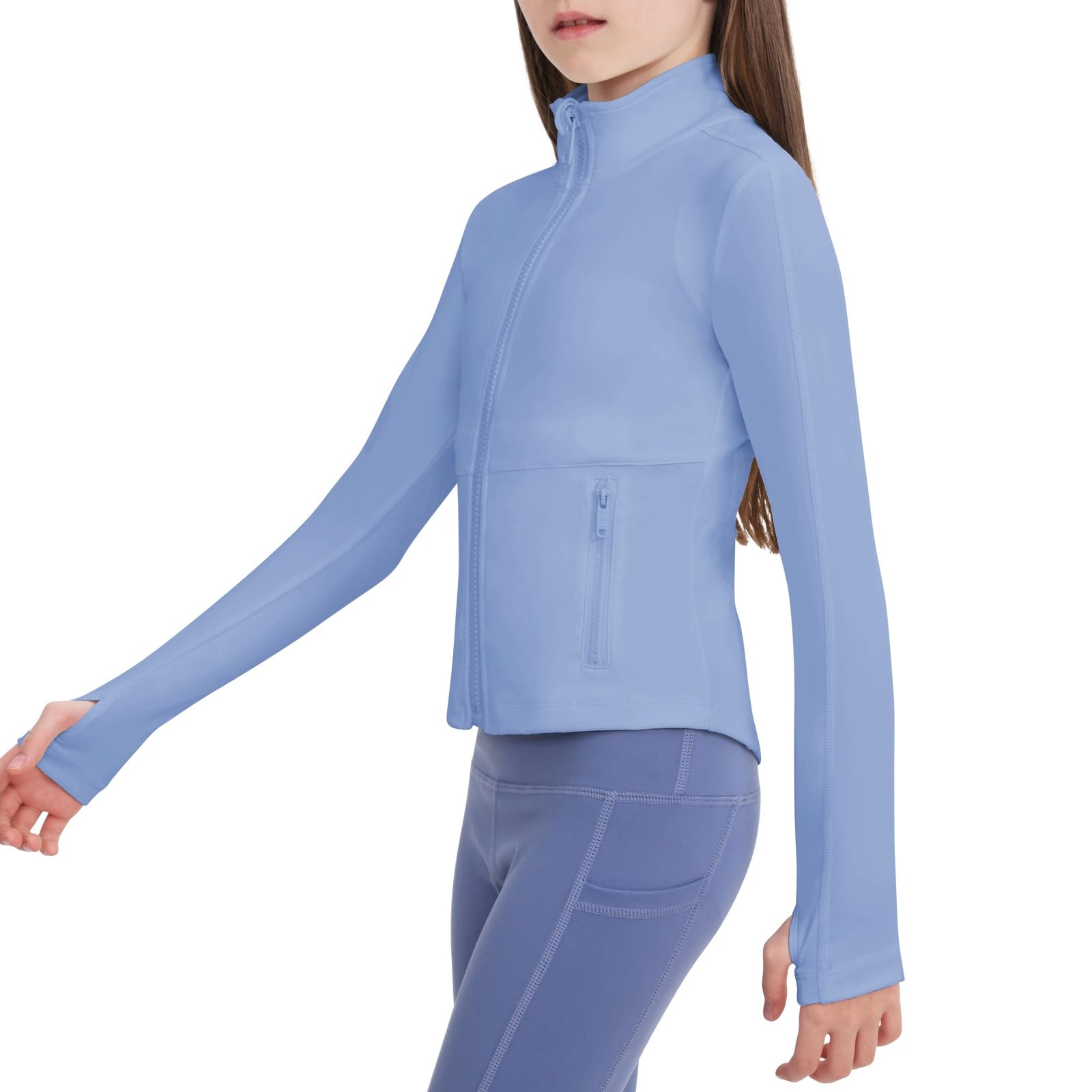 Girls Zip Up Athletic Lightweight Jackets for Girl 6-15 Years
