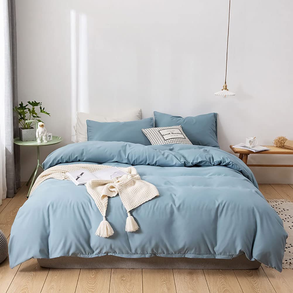 Housse de couette respirante anti-décoloration 180x220 lit double sans plis