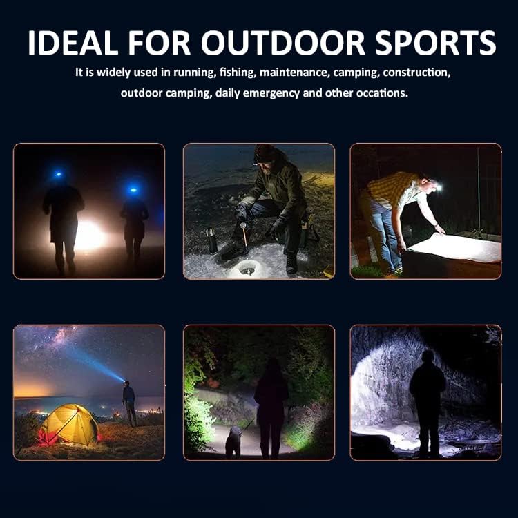 Miniatura 7 de Linterna frontal recargable, sensor de movimiento de 1000 lúmenes, lámpara LED recargable para exteriores, impermeable, IPX5, para caminar por la