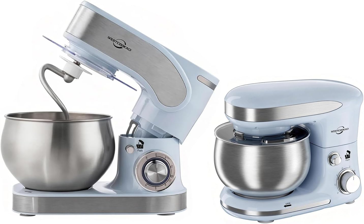 Stand Mixer, 3in1 Kitchen Mixer, 6+P Speed Tilt-Head Electric Food Mixers for Daily Use with Egg Whisk, Dough Hook, Flat Beater, Bread Dough Mixer for Baking