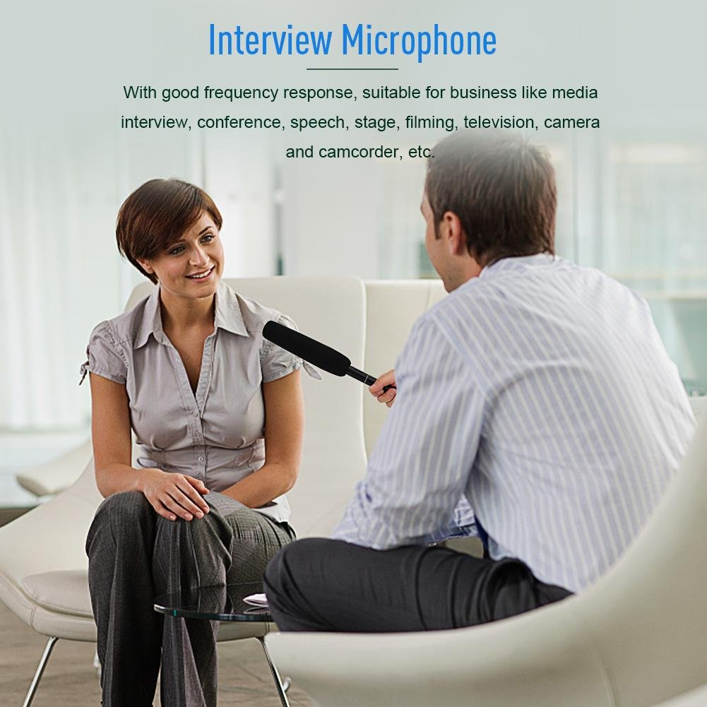 Asixx Microfono Intervista, Microfono per intervista professionale Condensatore unidirezionale Uni-direzionale, alta sensibilità e alta fedeltà per videocamere DV DSLR