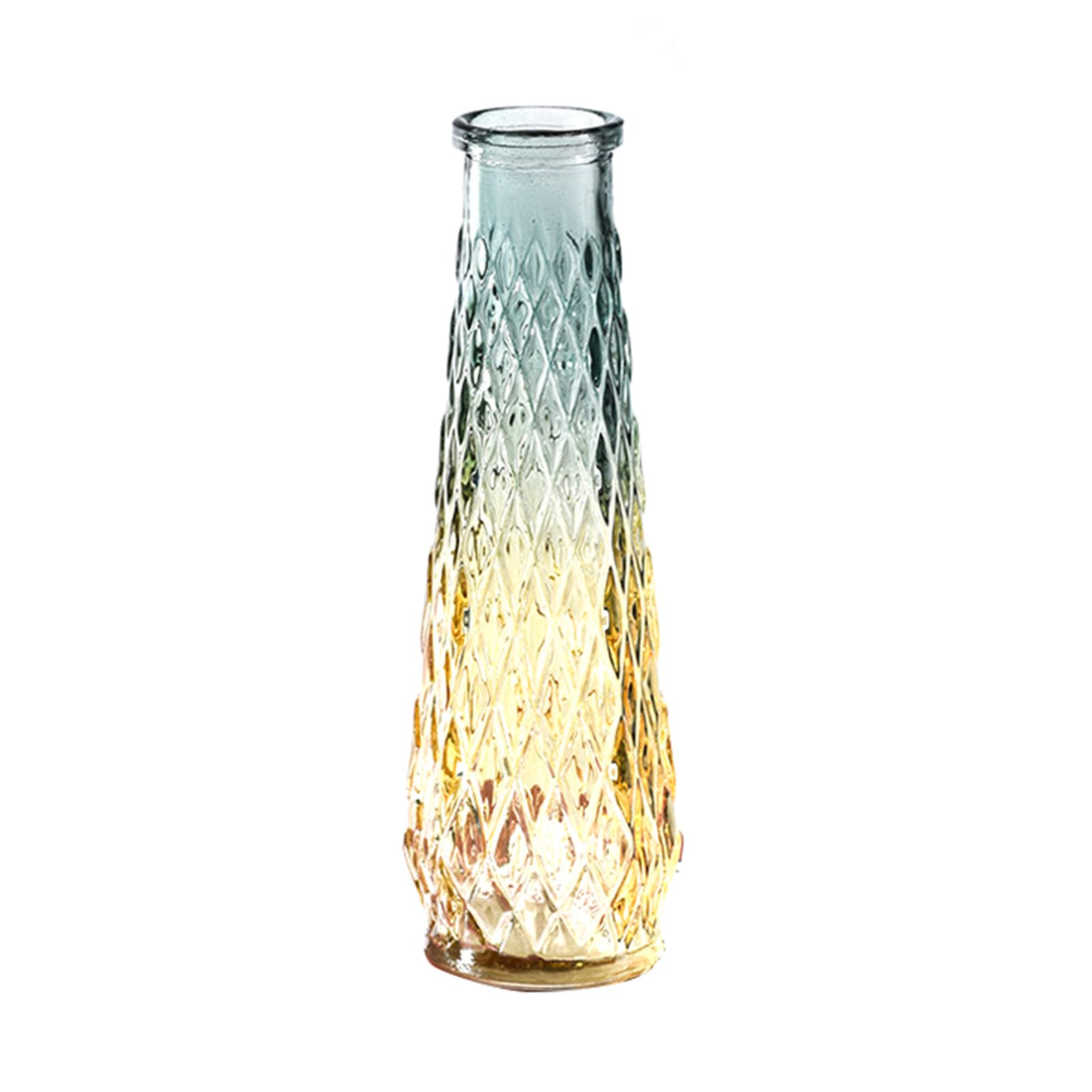 Soulnioi Jarrones de cristal de colores vintage en relieve pequeño jarrón, juego de jarrón decorativo para mesa de comedor, centros de mesa de boda, fiesta (E)