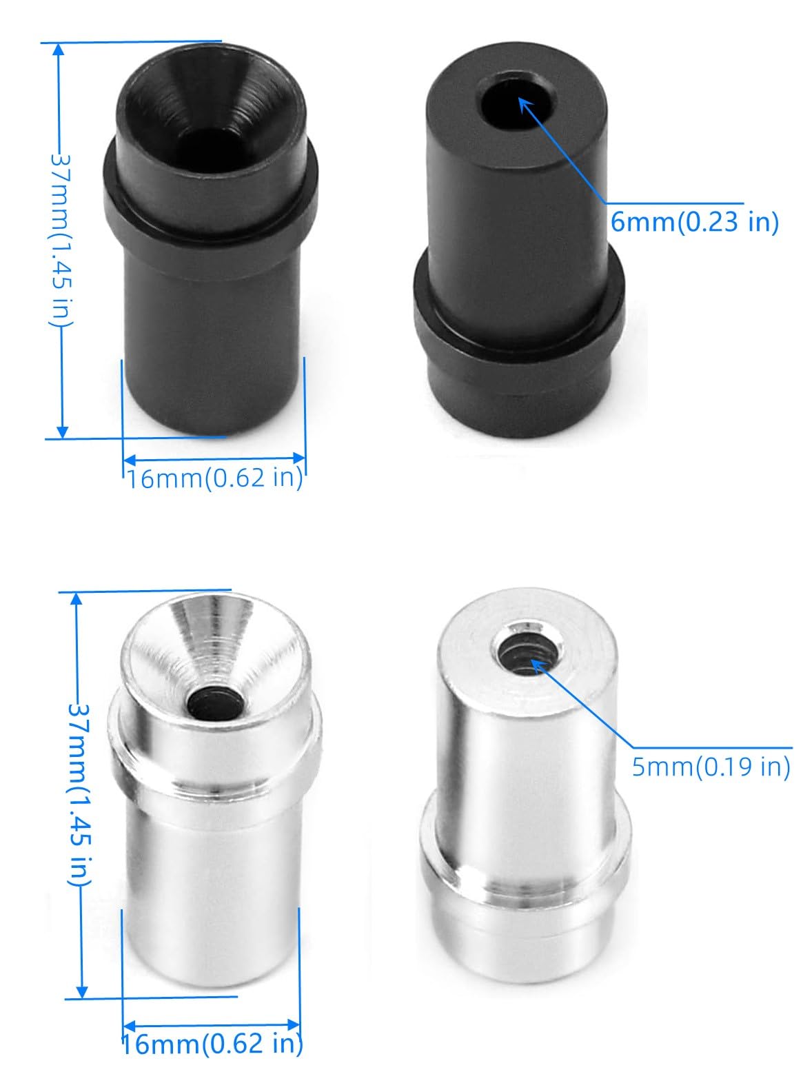 Lot de 6 buses de sablage en fer (diamètre intérieur 5 mm + 6 mm) pour pistolet à sable portable