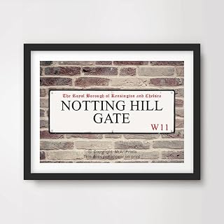 NOTTING HILL GATE LONDON FAMOUS STREET ROAD SIGN ART PRINT POSTER Home Decor Wall Picture British A4 A3 A2 (10 Sizes)
