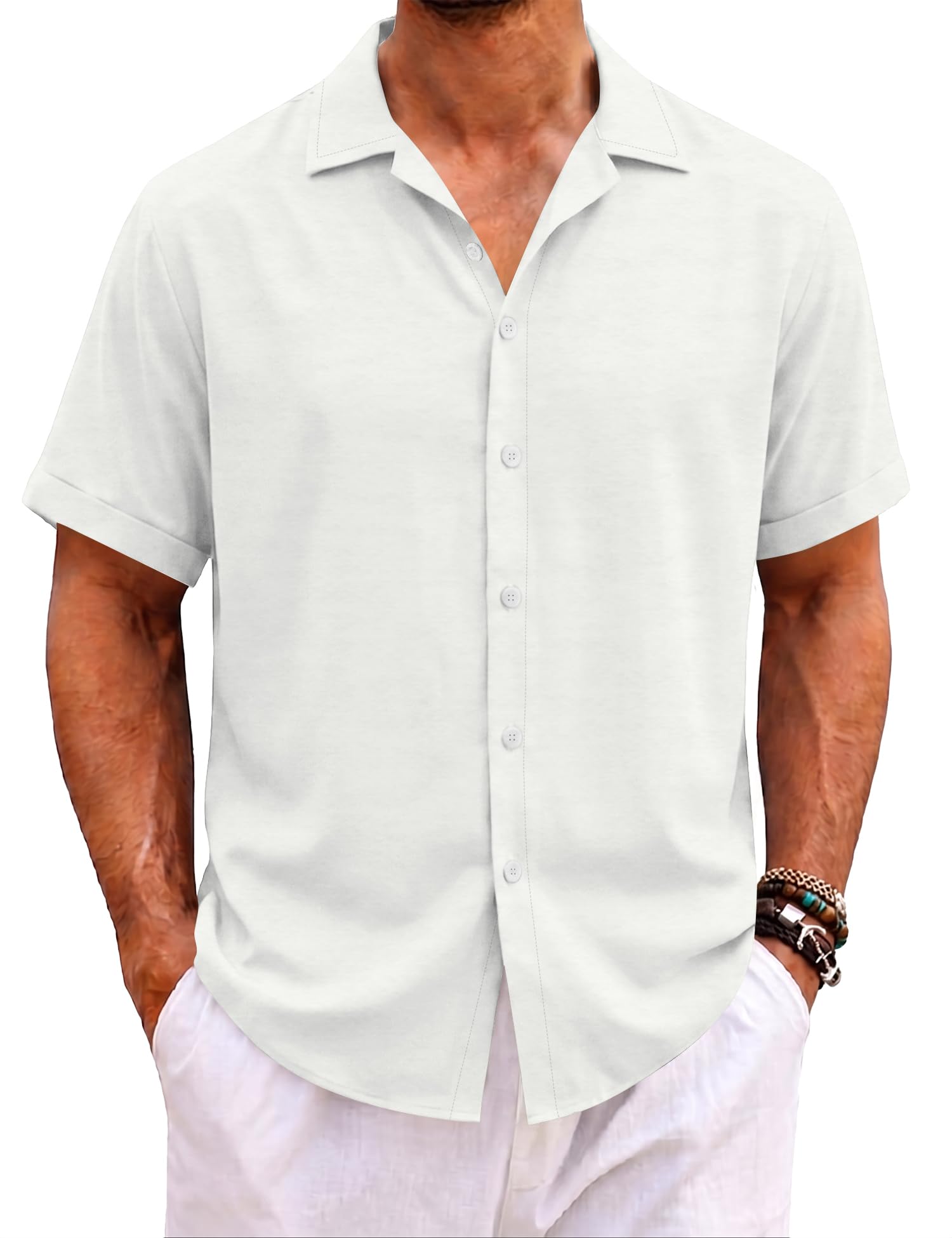 EFFAN Herren Hawaii Hemd Kurzarm Knopfleiste Tropisches Blumenmuster Reguläre Passform Leicht Sommer Strand Urlaub Hemd