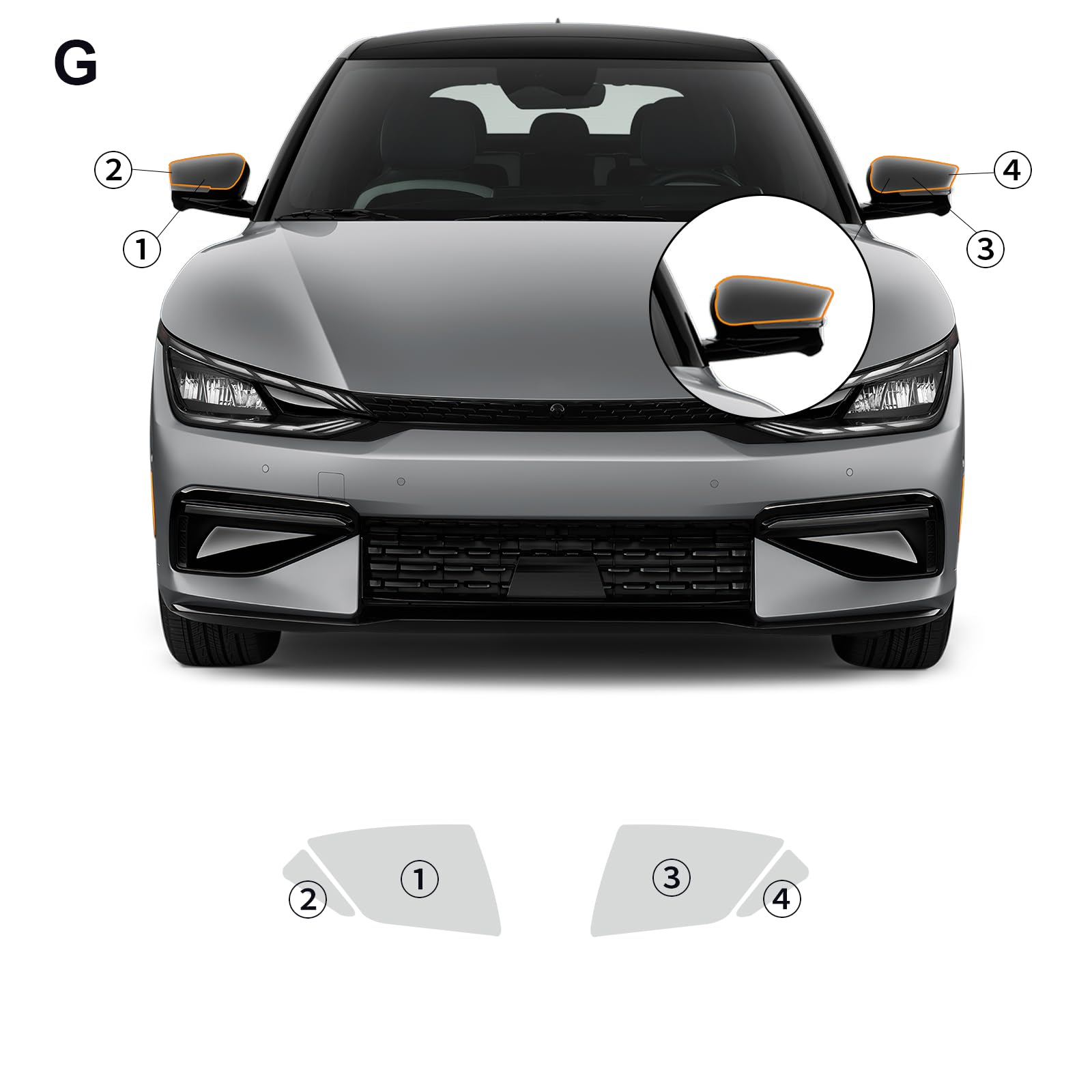 FDAIUN for Kia EV6 GT Line 2022 2023 PPF Precut Car Paint Protective Film Self Healing TPU HD Film Scratch Protector Exterior Accessories (Rearview Mirror 4Pcs)