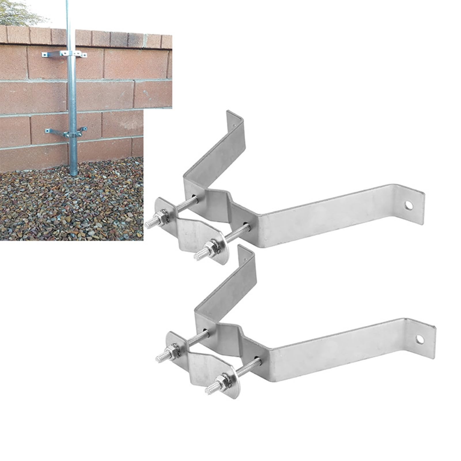 Lot de 2 supports métalliques robustes et réglables pour antennes verticales et horizontales