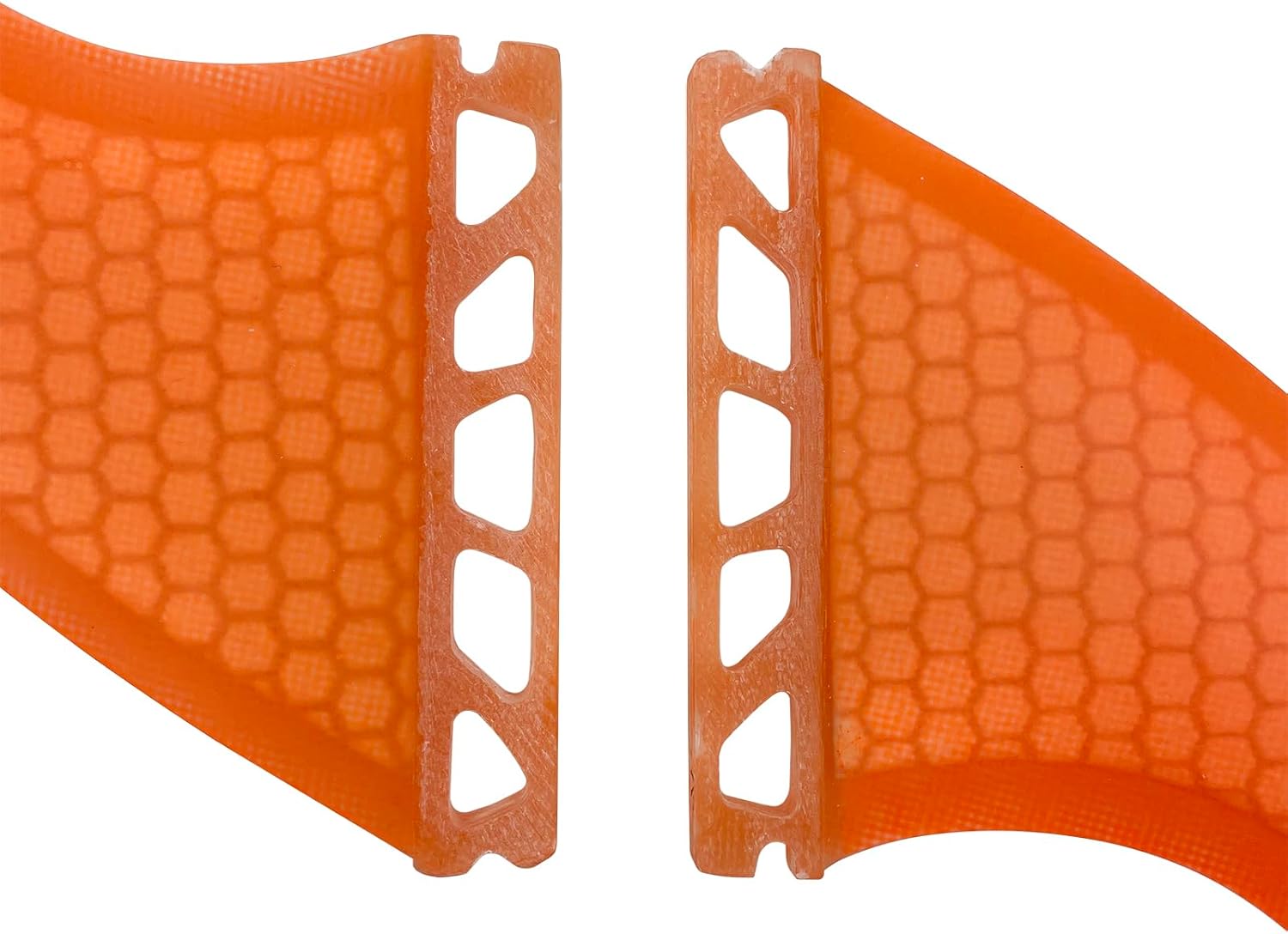 UP SURF Surfboard Tri Fin Single Tab M Size Fiberglass+Honeycomb Surfboard Fin G5 Thruster Set(White/Blue/Orange)