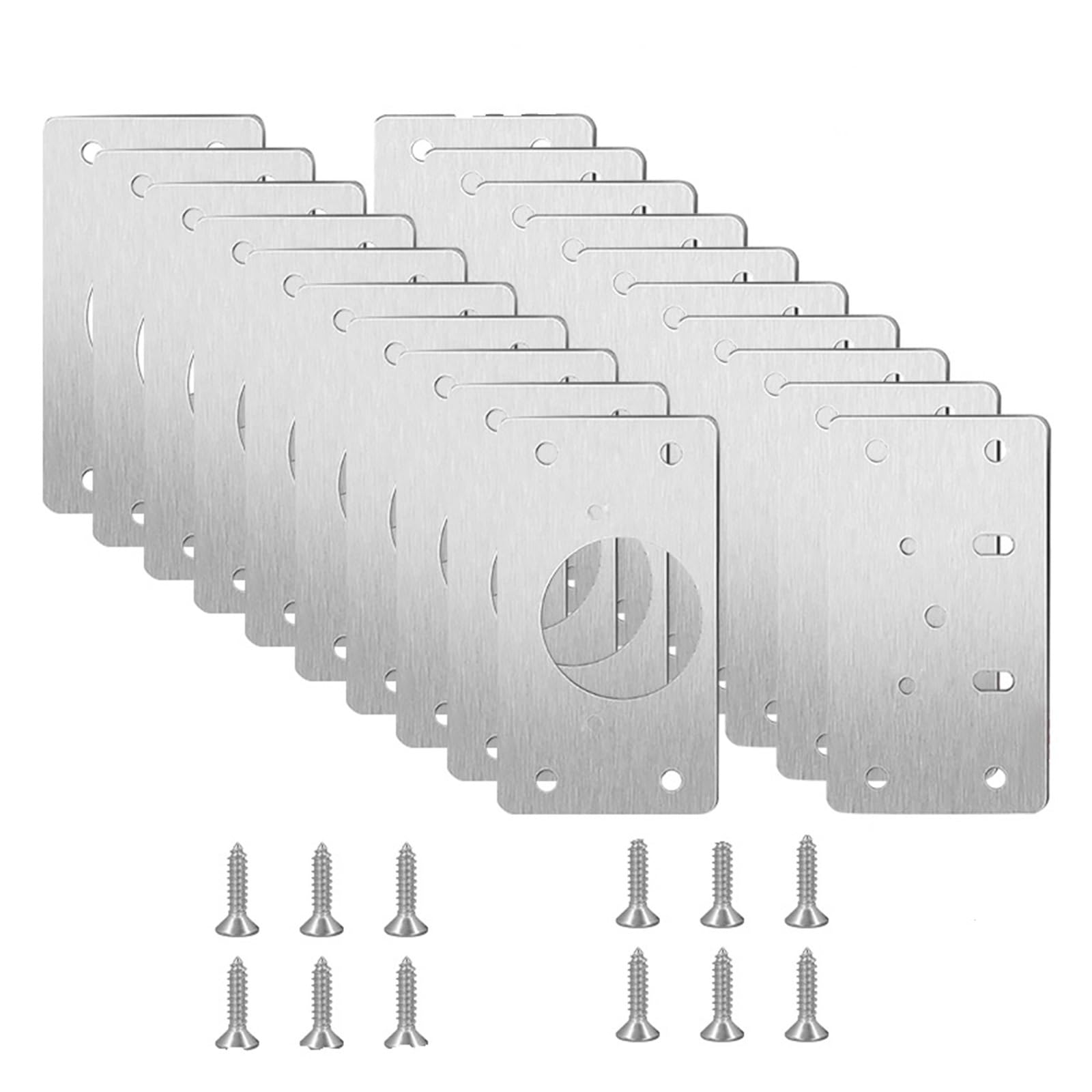Hinge Repair Plate Stainless Steel Hinge Fixing Plate Kit Door Mounting with Holes Repair for Home Kitchen Cupboard Furniture(20PCS(10pairs))