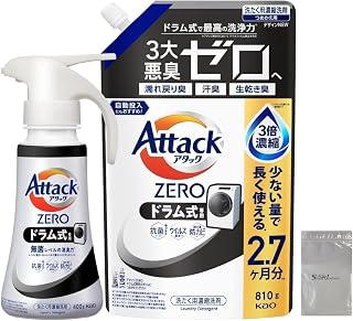 【大容量】アタックＺＥＲＯ 衣類から洗濯槽まで、アタックＺＥＲＯ液体史上 最高峰の消臭 ドラム式専用 つめかえ用 ７８０ｇ 本体 ３８０ｇ