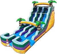 Vista 20 de TentandTable Tobogán acuático inflable de doble carril para niños y adultos, diversión acuática gigante de grado comercial, incluye soplador de aire