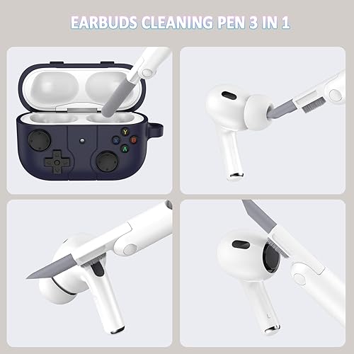 Miniatura 3 de R-fun Funda para AirPods Pro de 21 generación con kit de limpieza, funda clásica de diseño de consola de juegos portátil, funda protectora de