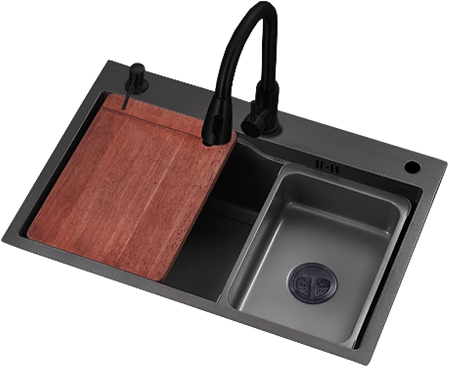 Küchenspüle Küchenspüle mit Wasserhahn, dicker Edelstahl, großes