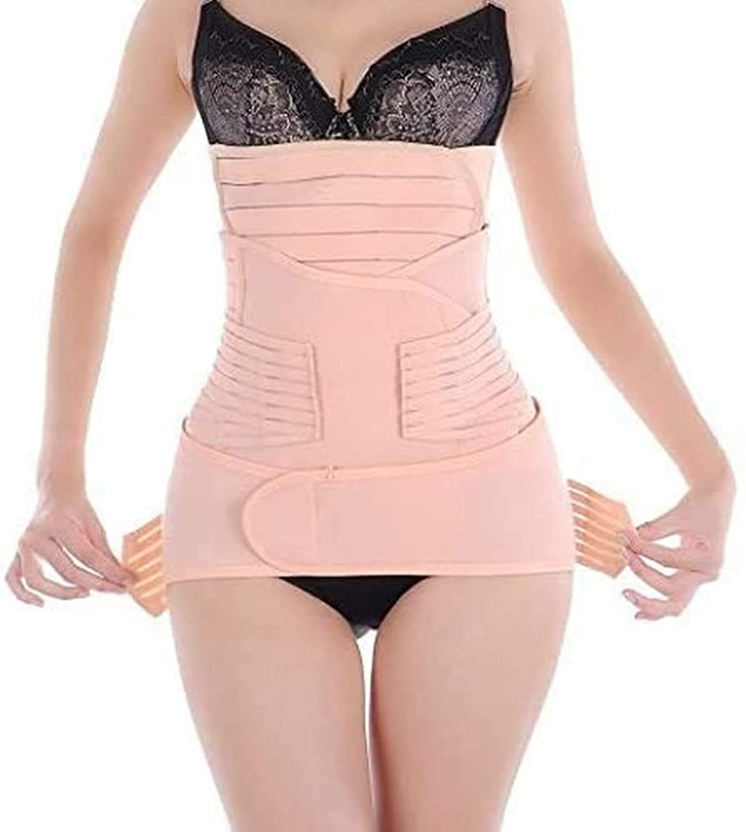 3 in 1 Postpartum Support Recovery Belt Breathable Elastic Adjustable Postpartum Recovery Support Girdle Belly After Birth Belly Band Waist Pelvis Belt Pregnancy Belly Wrap Abdominal Binder