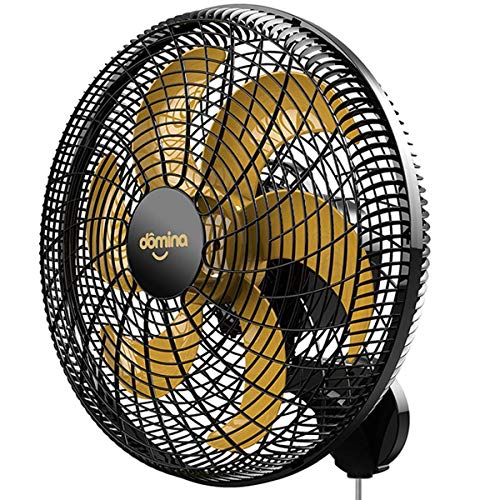 Ventilador De Parede Turbo 6 Pás 50cm Preto/Dourado Domina C/Haste