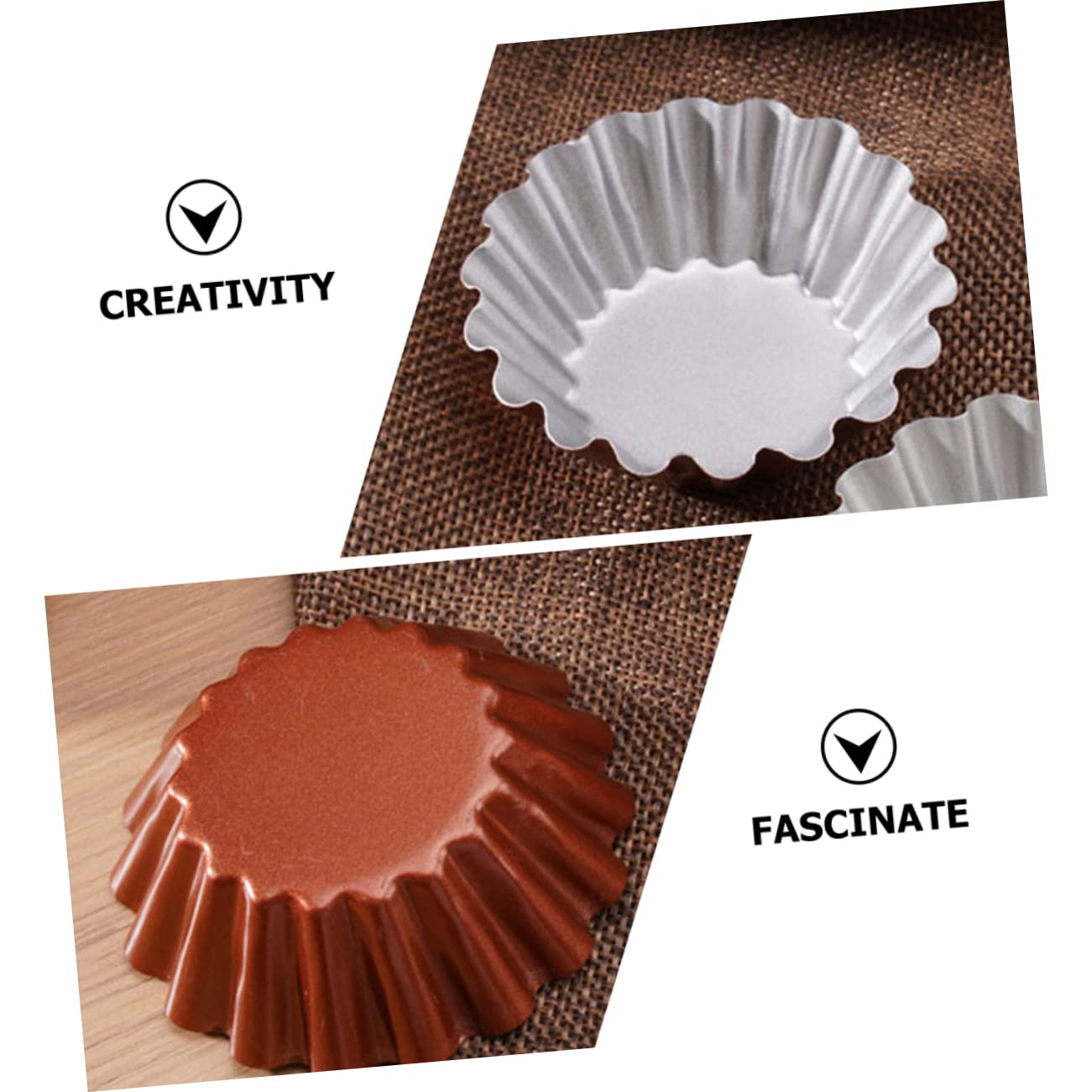 COLLBATH 2 Sätze Teiliges Muffinform Aus Karbonstahl Antihaft Egg Tart Form Für Cupcakes Pudding Und Desserts Für Zuhause Restaurant Und Bäckerei 6 Stücke * 2