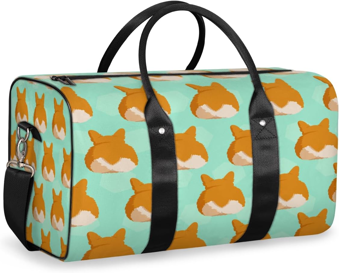 Cartoon Dog Background Travel Duffel Bag for Women Men Large Capacity Overnight Weekender Bags for Lightweight Waterproof Sport Gym Bag for Workout Yoga Swim