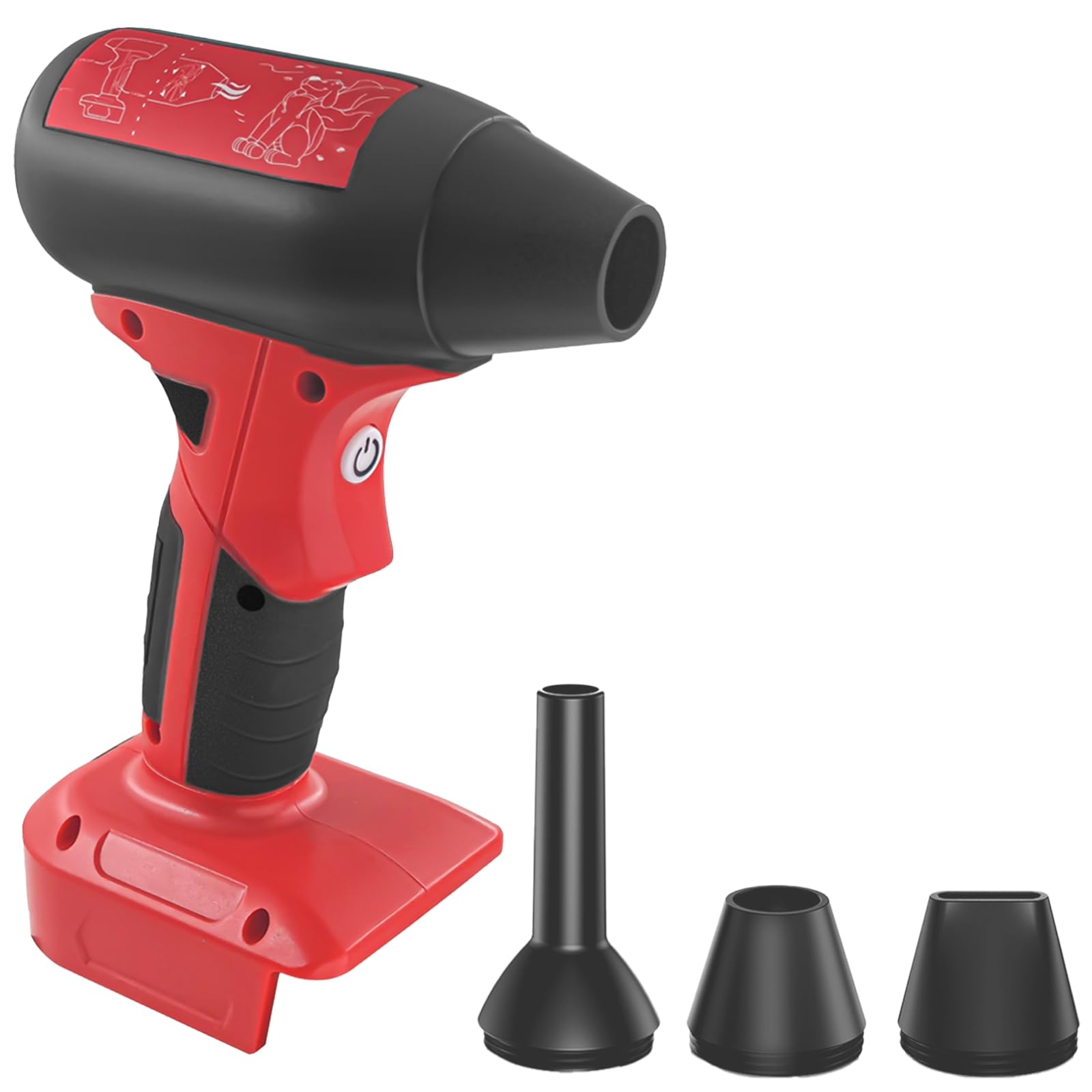 Compressed Air Duster with 3 Nozzles, Cordless High-Speed Blower for Keyboard and Car, 4 Speeds and 2 Modes Adjustable, Compatible with Milwaukee 18V Battery-image-48