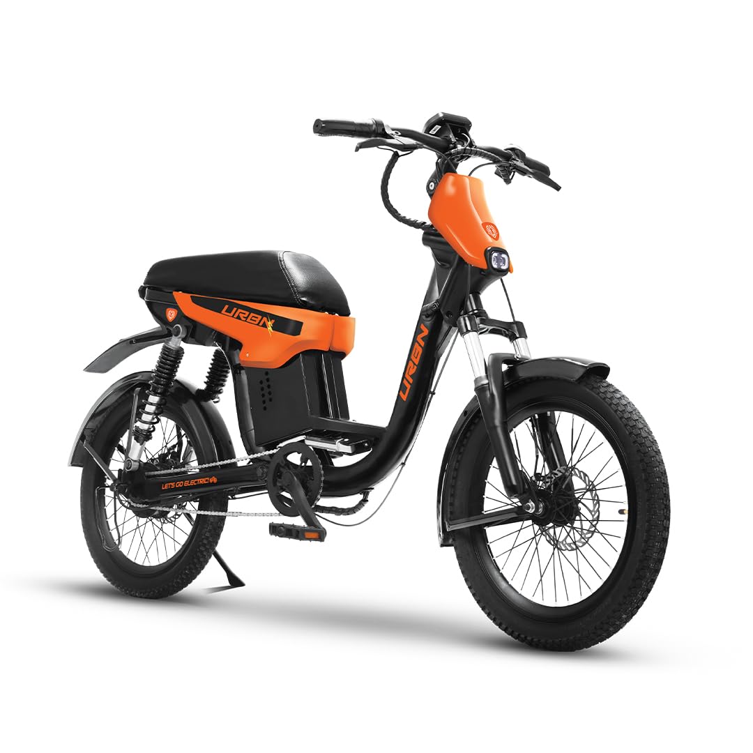 Motovolt URBN Electric Bike | 105 Km Range (Pedal Assist) | Standard Long Range | Removable Li-Ion Battery | BLDC Motor (Bright Orange)-image-26