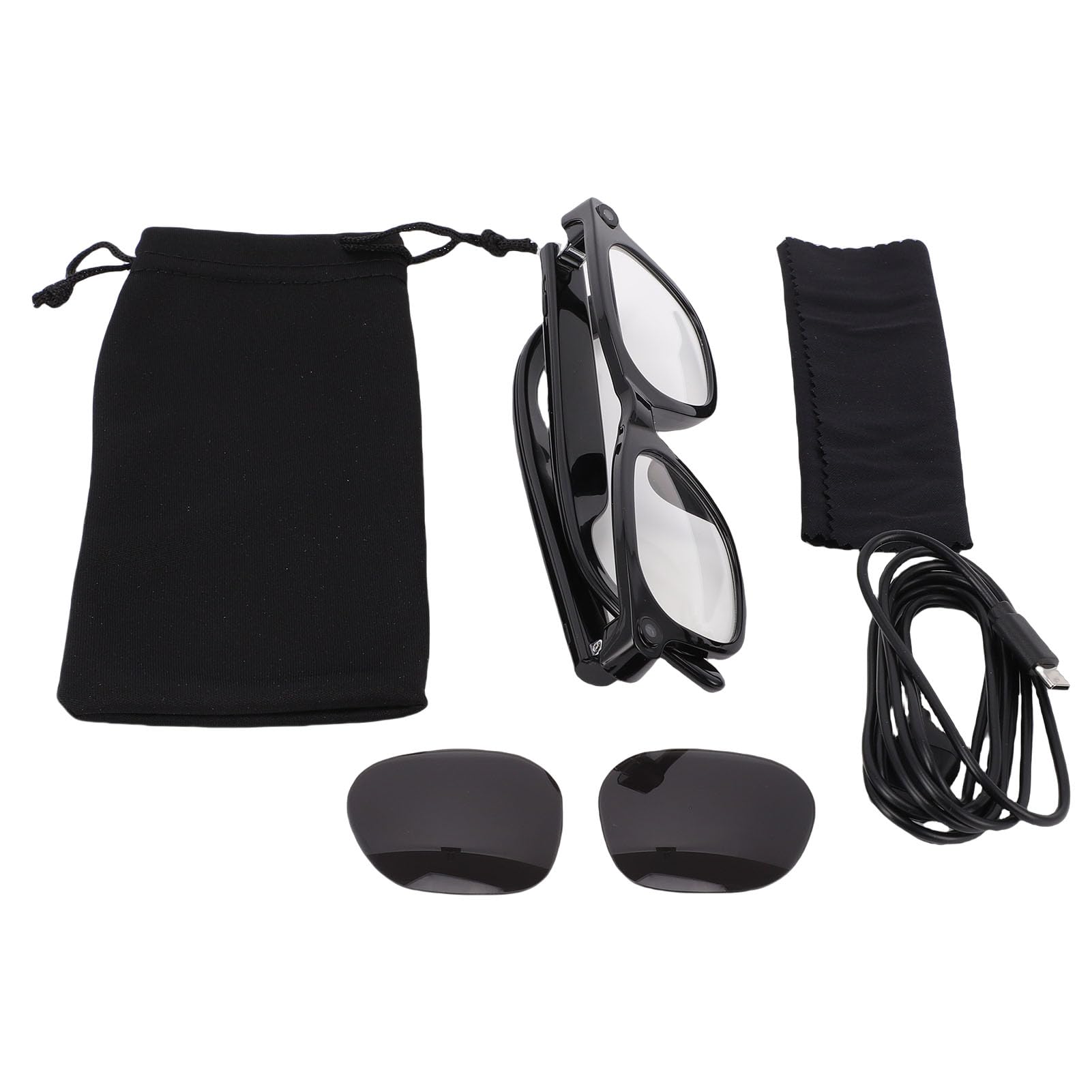 Lunettes de Caméra Anti-secousses, Lunettes Intelligentes AI avec Caméra HD 8MP, Bluetooth pour Enregistrement Vidéo 1080P avec Assistant AI, Appels Musicaux,