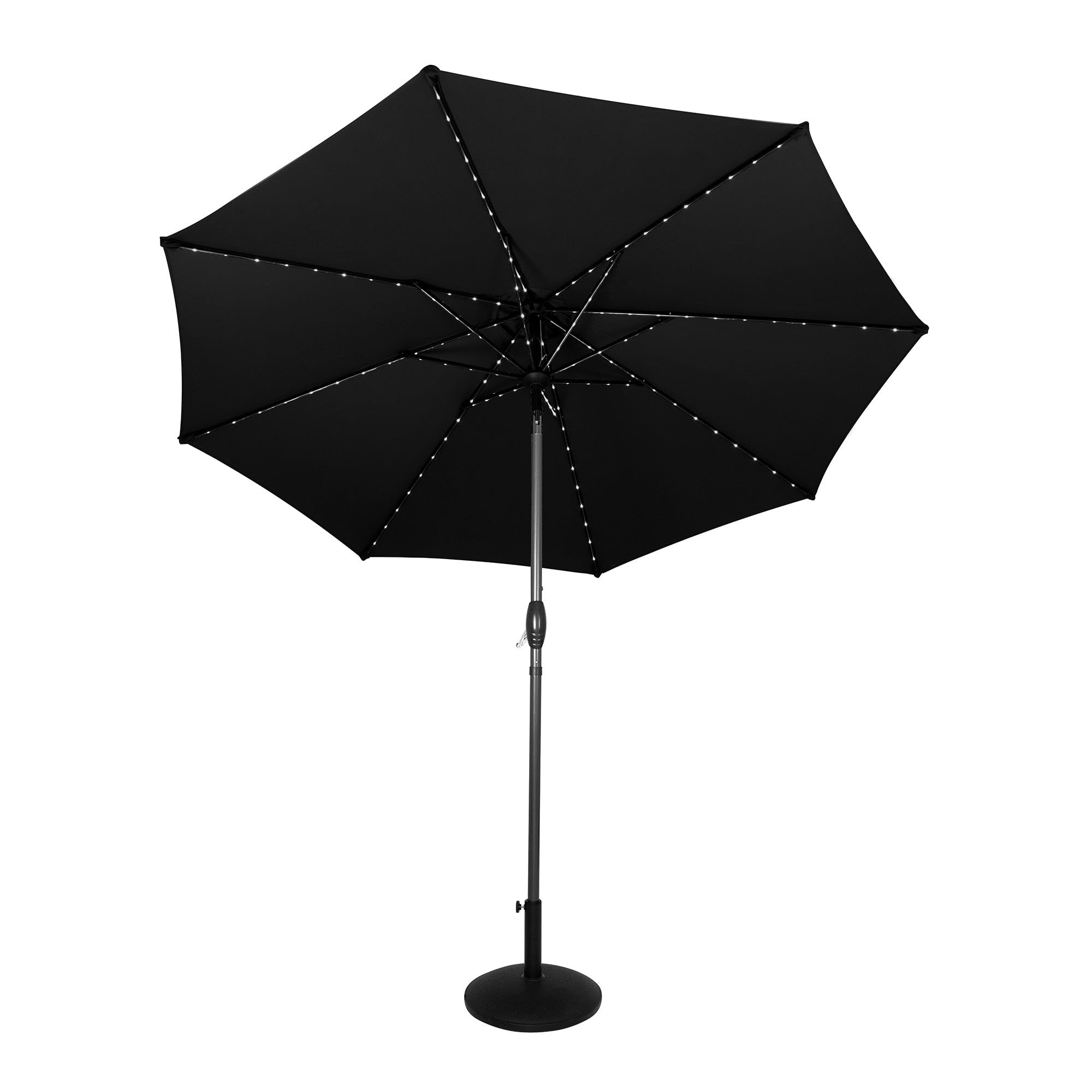 Monstershop Unisex Black Led Tilt Parasol 2.7M With Tilt Base –