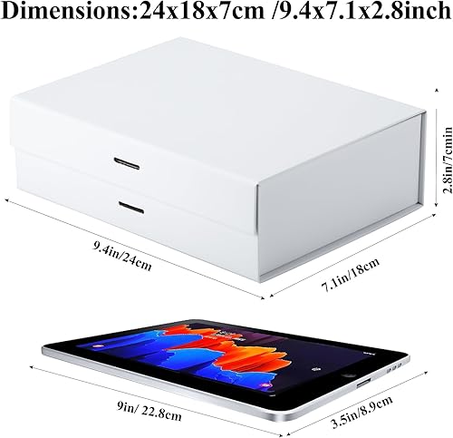 Miniatura 3 de GREDNA Caja de regalo blanca europea con tapa, cajas de cierre magnético, caja de regalo plegable, caja de propuesta de boda, caja de papel