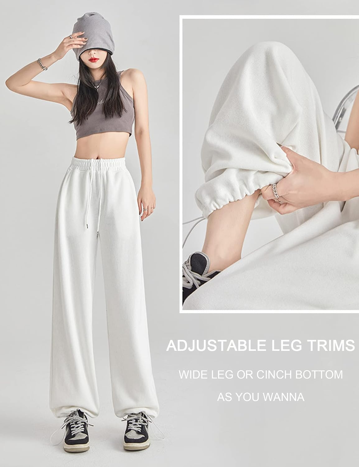 Kiench Girls' High Waisted Sweatpants Pull On Youth Joggers