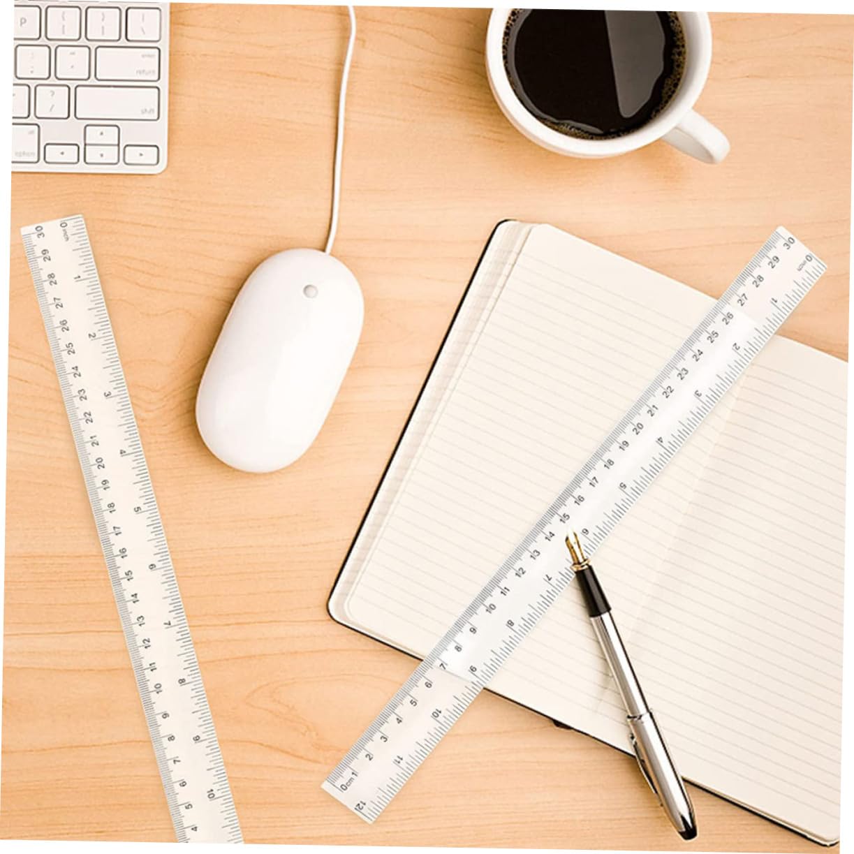 Artibetter Righelli Trasparenti in Plastica Design Ergonomico e Resistente Set da 50 per Misurazioni Precise per Ufficio, Scuola e Disegno Tecnico