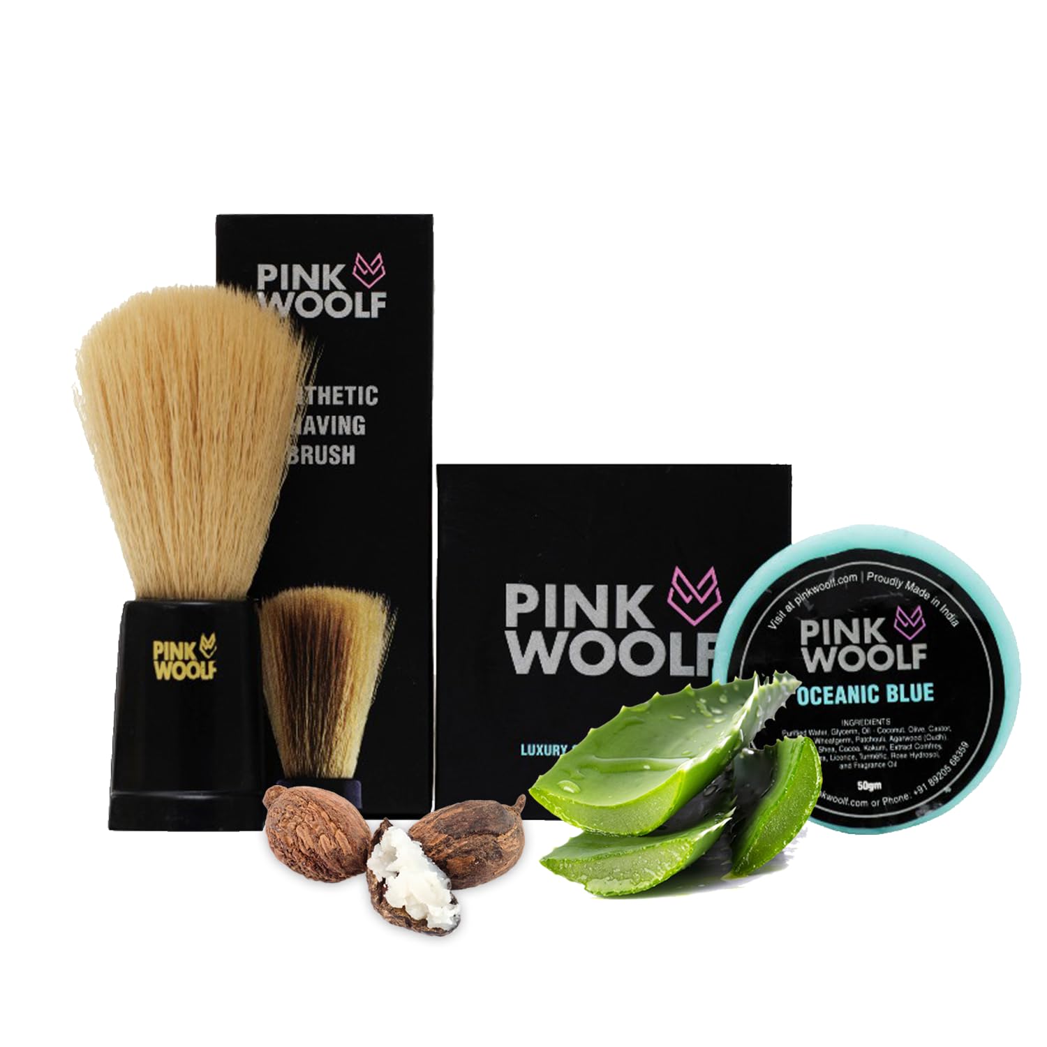 Pink Woolf Shaving Combo, Soft Bristles Shaving Brush and Shaving Soap (REFILL), Make Thick Energizing Lather for a True Wet Shaving Experience, OCEANIC BLUE, Pack of 2 (B093Y264K4) Amazon Price History, Amazon Price Tracker