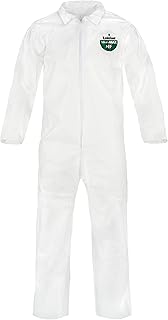 Lakeland MicroMax NS Disposable Coverall with Collar and Full Zipper Closure, Elastic Wrists, Elastic Ankles, White
