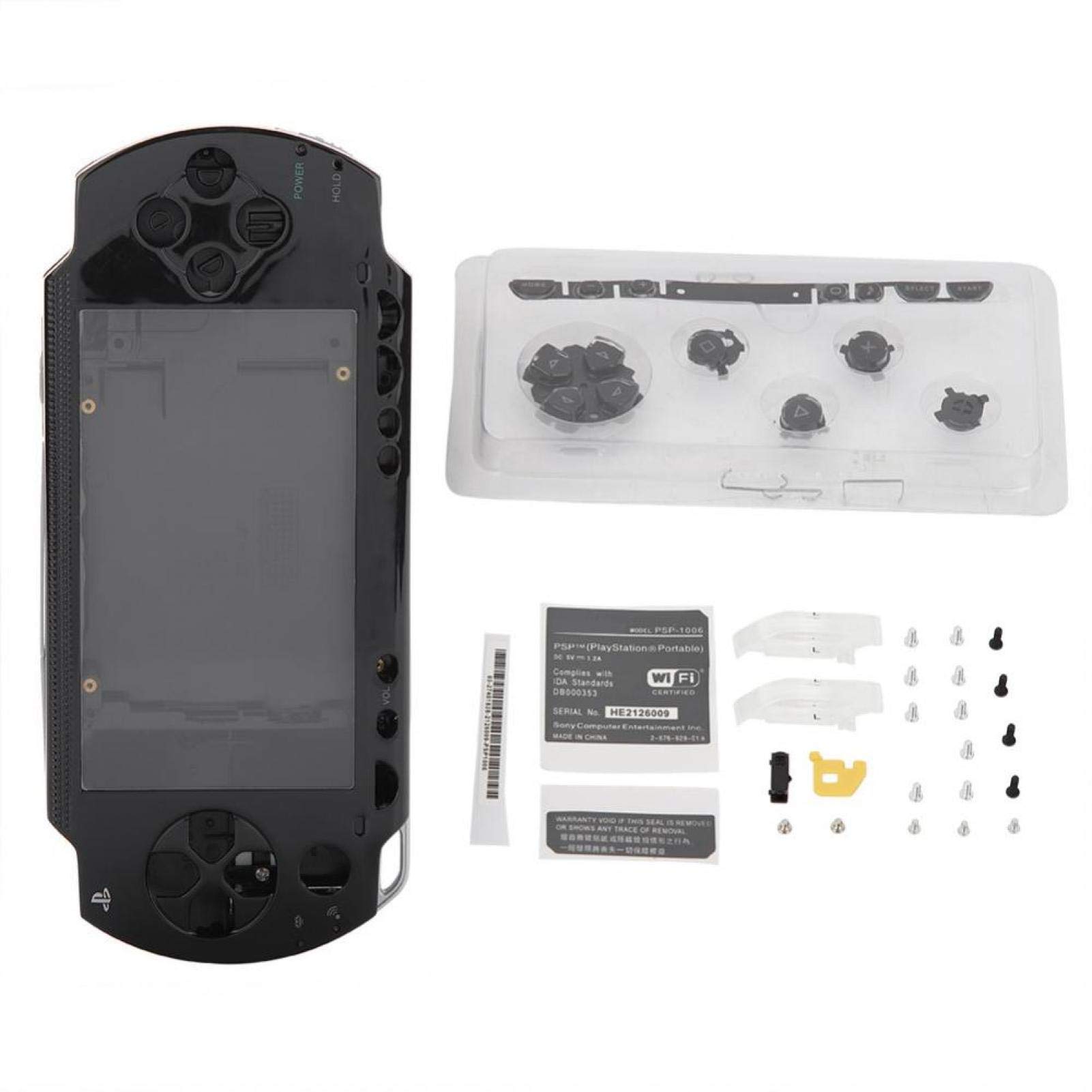 PSP1000,Case Cover Replacement Anti-Drop Full Shell Housing Set with Buttons Kit for PSP 1000 Replacement Shell(Black)-image-7
