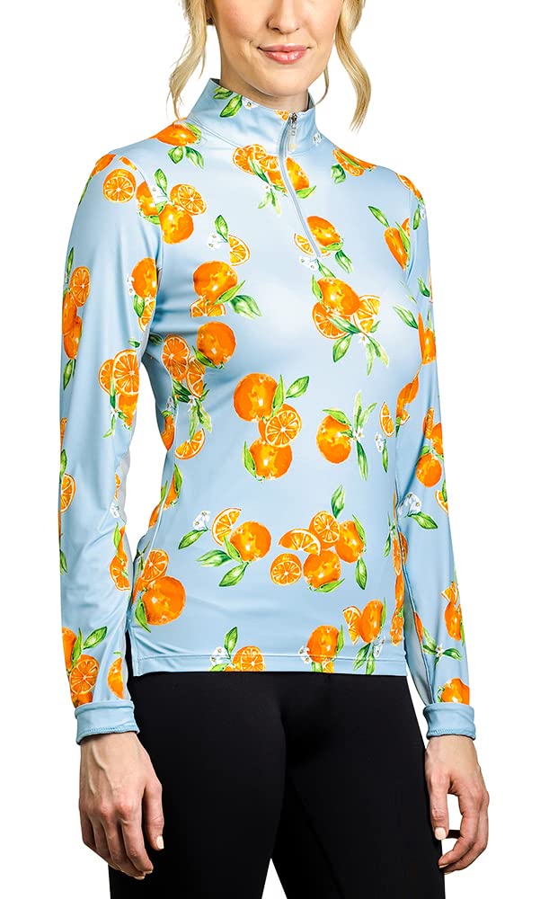 Kastel DenmarkPrinted Base Layer Women's Activewear | 1/4 Zip Long Sleeve Sun Protection | Golf, Equestrian, Outdoor Apparel